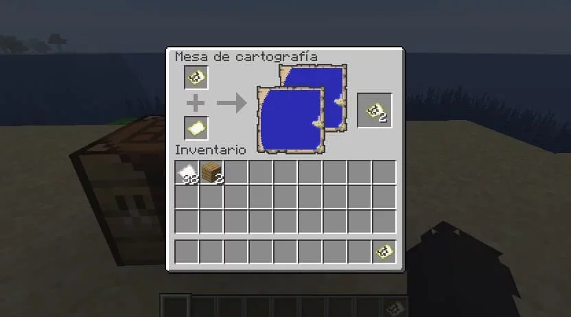 Usando a tabela de cartografia no Minecraft