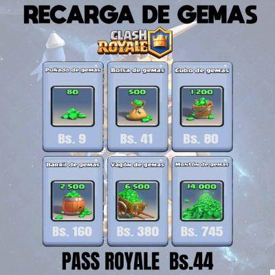 Recarga de diamantes e joias no Clash Royale