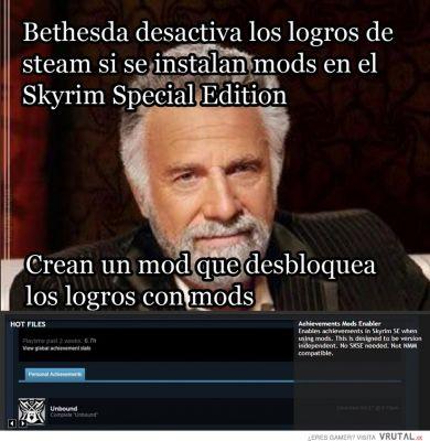 Afetação dos comandos do console nas conquistas do Steam em Skyrim