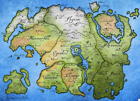 La région de Skyrim et le monde d'Elder Scrolls Online