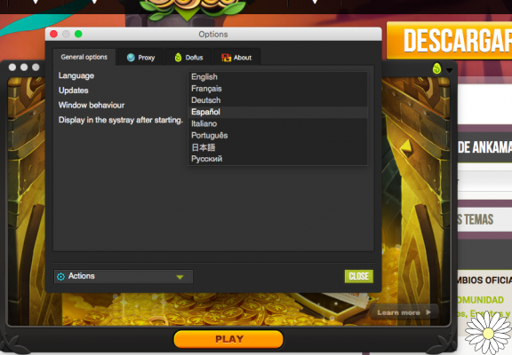 Come cambiare la lingua del gioco Dofus in spagnolo