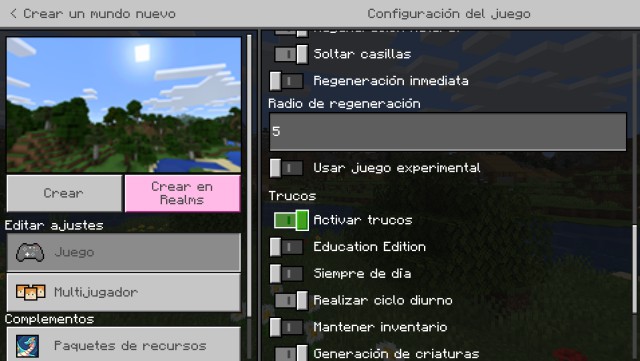 Activate creative mode in Minecraft: cheats, keys and console commands