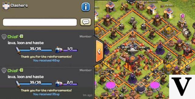 Donación de hechizos en Clash of Clans