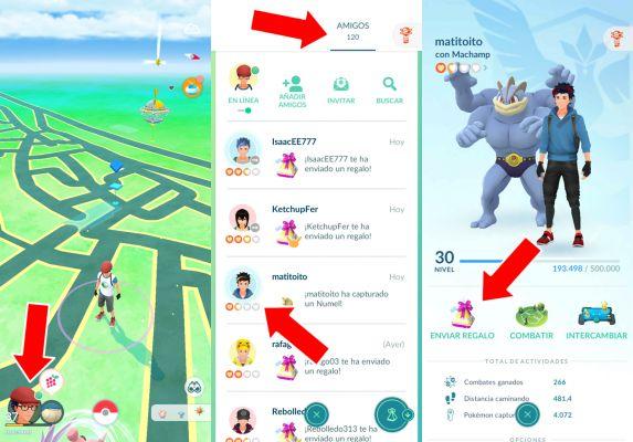 Como enviar e receber presentes no Pokémon GO